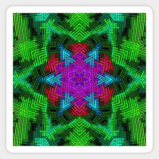 Weave Mandala Pink Blue and Green Sticker